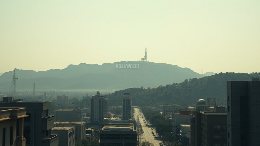 Cinematic Los Angeles skyline featuring the Hollywood sign, embodying Freedom of Speech.
