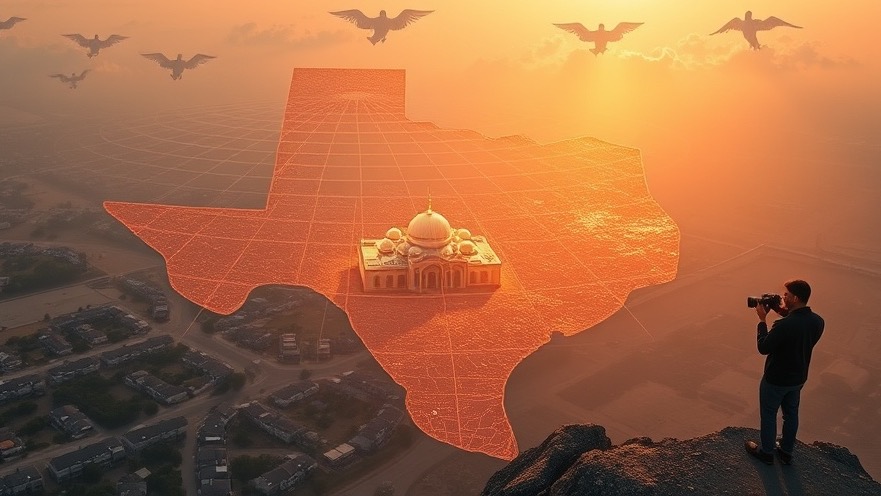 Aerial view of Texas at sunrise, symbolizing spiritual warfare with divine radar.