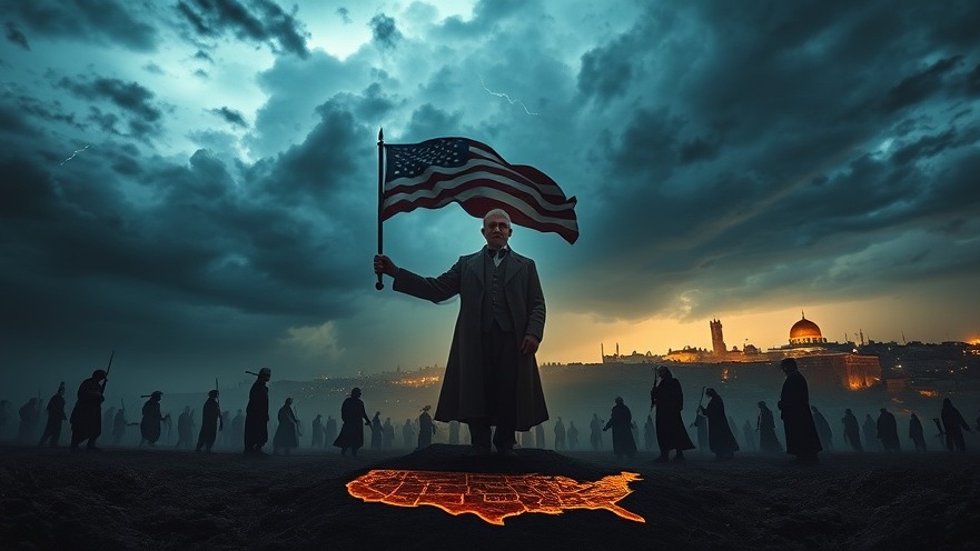 John Quincy Adams on a battlefield at dusk, symbolizing Christianity and Government.