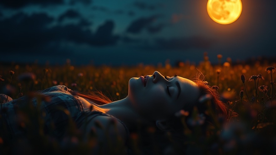 A young woman in a moonlit wildflower field, embodying prophetic dreams and spiritual insights.
