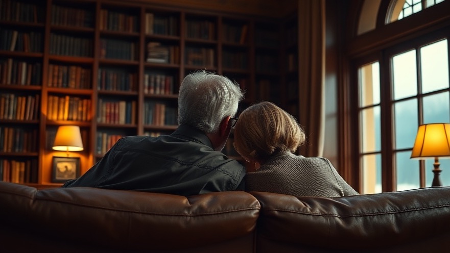Middle-aged couple in a cozy library, reflecting on faith and ministry expansion projects.