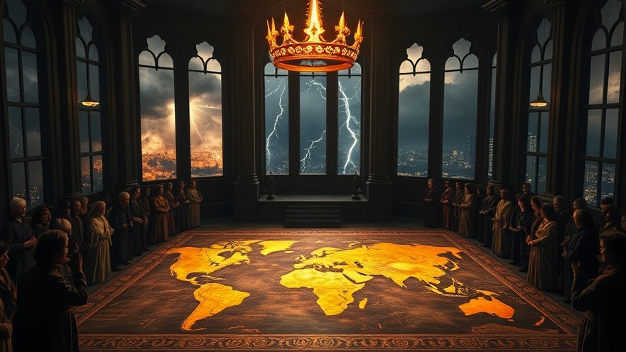 Patricia King leads intercessory prayer in a war room with a glowing world map.