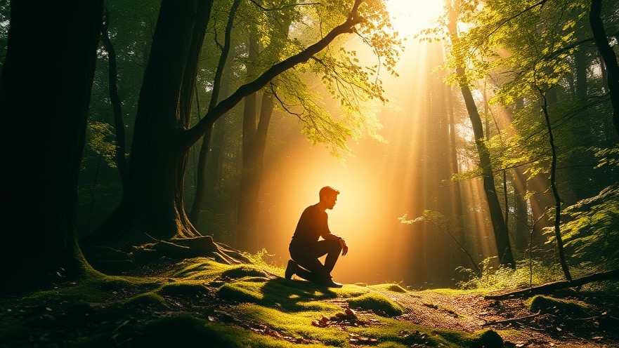 A solitary figure kneeling in a forest, symbolizing prophetic leaders and personal breakthrough.