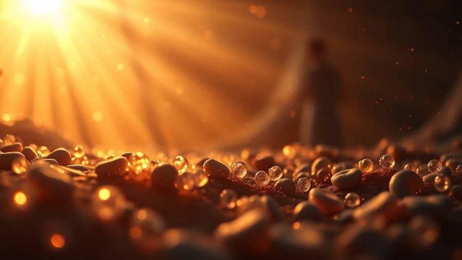 A cinematic depiction of faith and healing through stem cell therapy, showcasing cellular renewal.