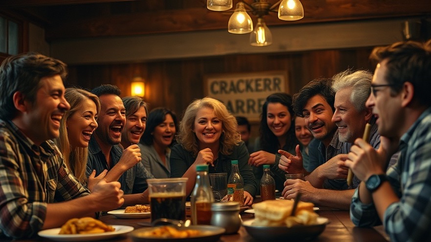 Diverse group discussing Diversity, Equity, and Inclusion in a warm Cracker Barrel setting.
