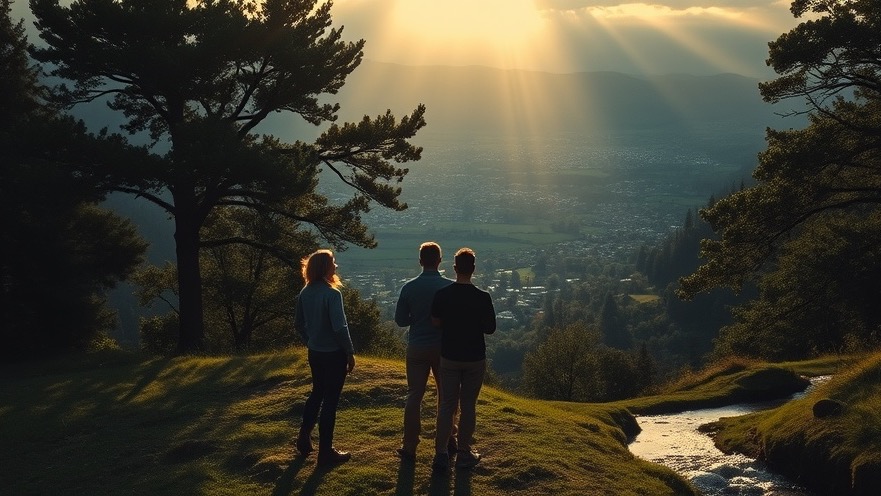 Friends share a moment of reflection in nature, embracing spiritual warfare and the power of prayer.