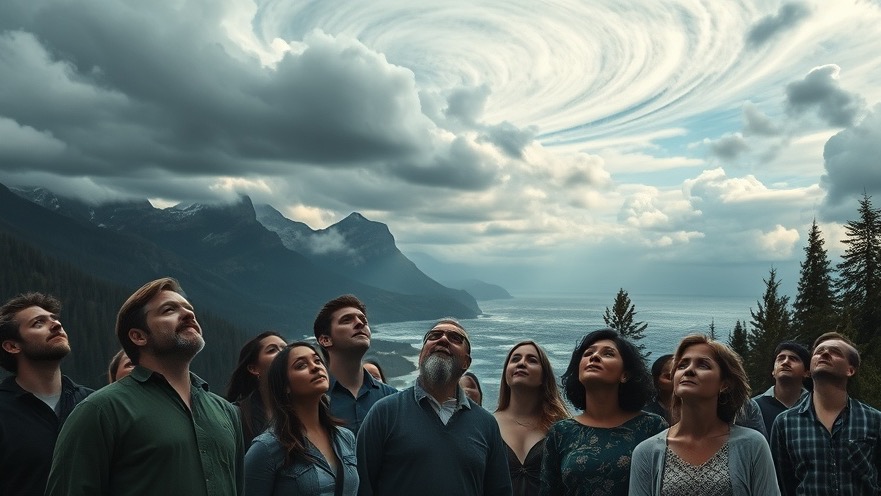 Weather modification and faith unite in a vibrant scene of hope and resilience.