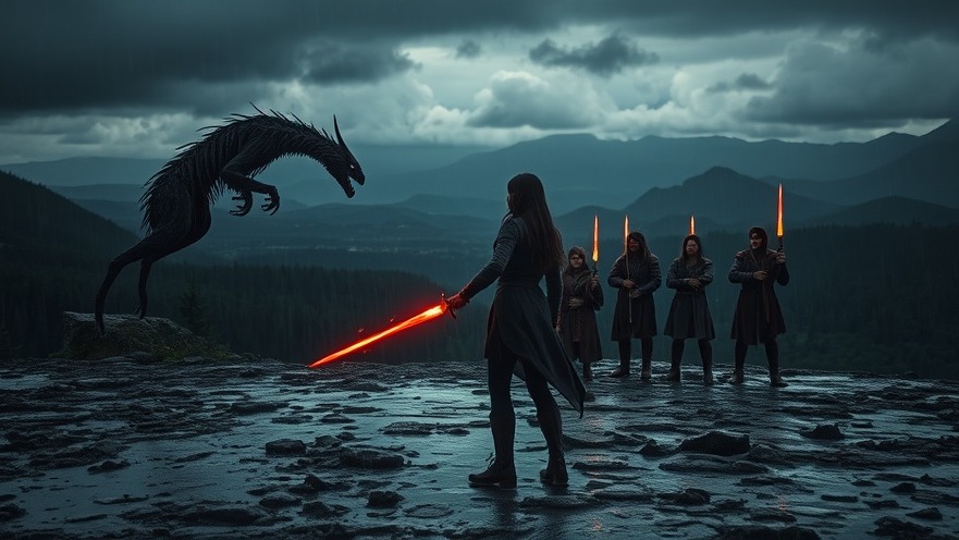 A brave young woman wields a fiery sword, symbolizing spiritual warfare and community revival.