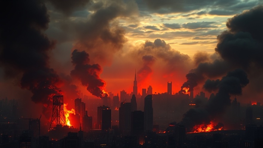 Rick Renner's insights on the Great Tribulation depict a fiery apocalypse scene with destruction.