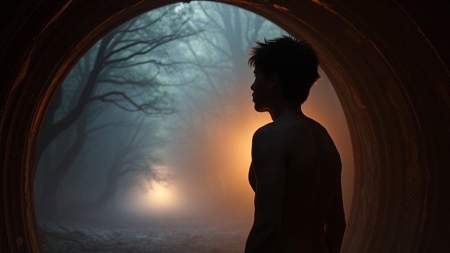 Contemplative person in tunnel, experiencing spiritual warfare and personal breakthrough.