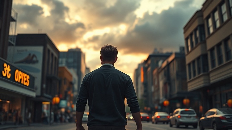 A young man walks purposefully into an urban setting, embracing his calling amidst bustling city life and miraculous faith.