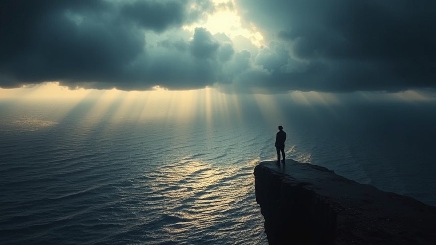 A figure at dawn on a cliff, embodying spiritual warfare and personal breakthroughs.