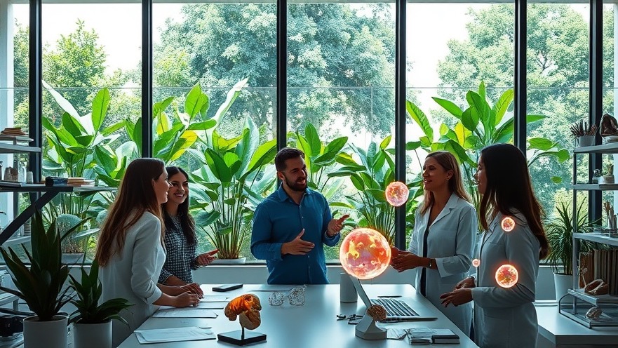 Team collaborating in a modern lab on reverse aging and divine healing.