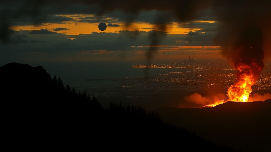 Dramatic scene of cosmic upheaval and fiery chaos, reflecting End Times themes.