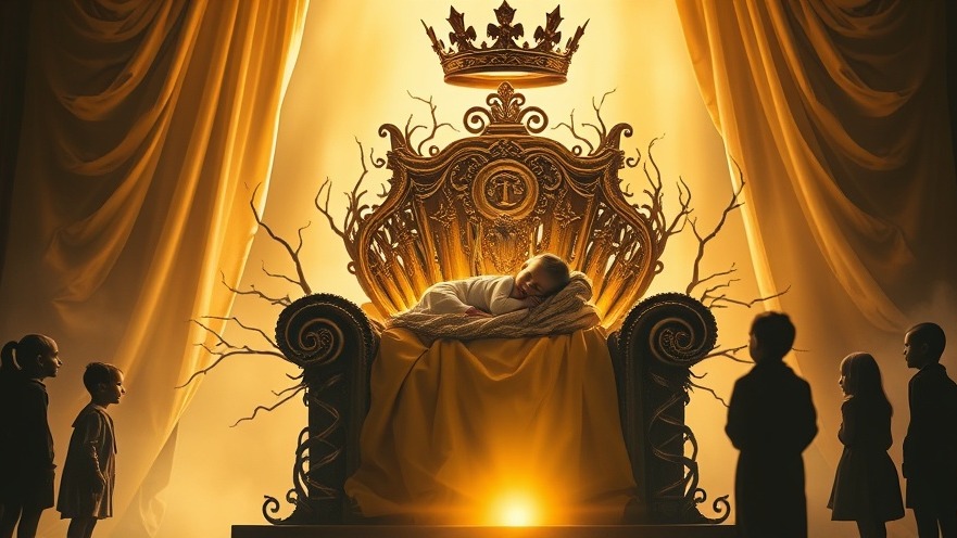 Radiant newborn on throne symbolizes Orphan Spirit and Spiritual DNA in prophetic ministry.