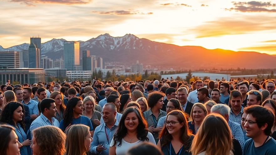 A vibrant conference at sunset in Denver, embodying spiritual renewal and personal breakthrough.