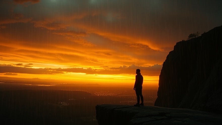 Rick Renner: A silhouette of resilience at the cliff's edge, embodying faith in adversity.