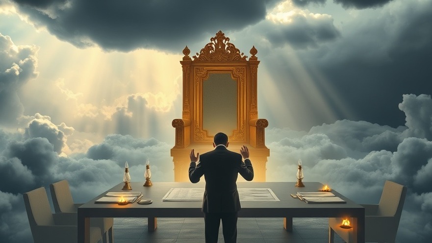 Cinematic scene of prophetic believers in a cloud-based conference room, infused with divine inspiration.