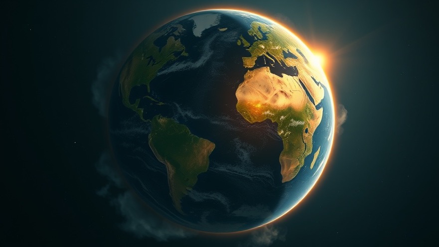 Cinematic Earth wrapped in blues and greens, symbolizing spiritual warfare for prophetic believers.