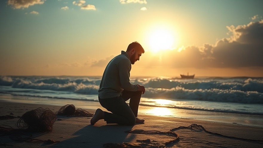 A tearful man symbolizes Peter in spiritual warfare, seeking revival at dawn.