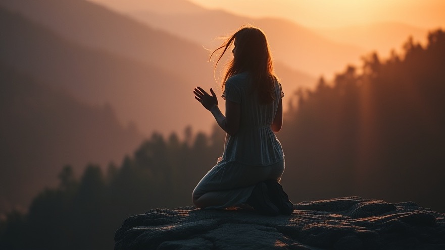 Solitary figure in prayer at sunrise, embodying divine sovereignty and transformation.