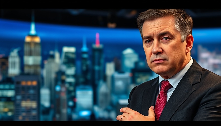 Protests prophecy reported by a newscaster with city backdrop