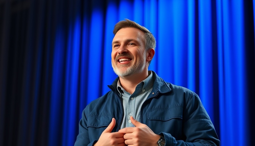 Speaker at the Lance Wallnau Show in a blue jacket against a blue curtain.