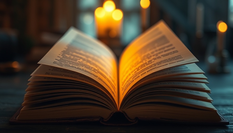 Evil Will Slay The Wicked dramatic book scene with glowing pages.