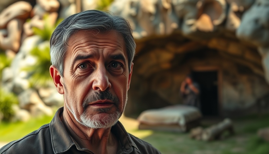 Was the Resurrection a Hoax? Thoughtful man with biblical scene.
