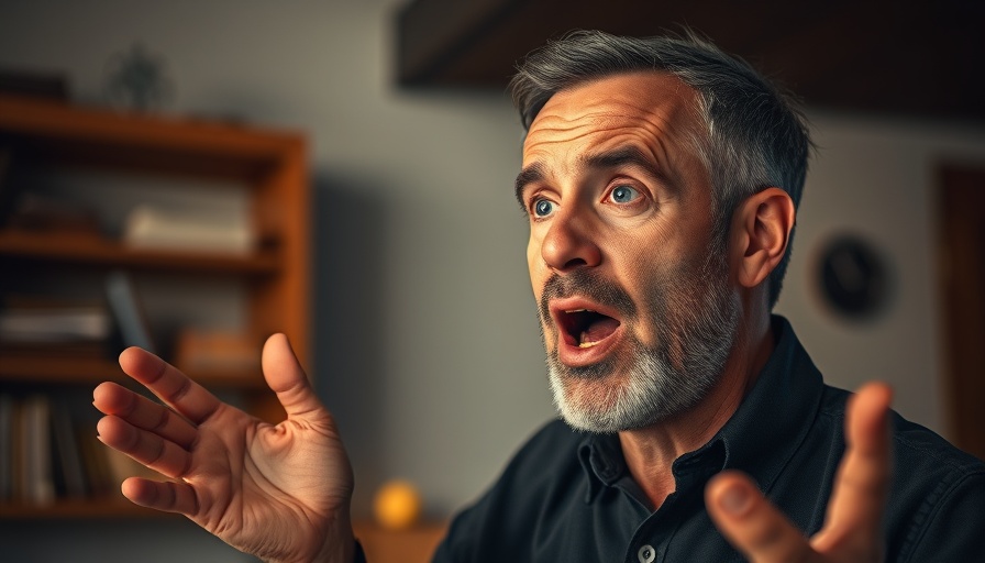 Middle-aged man speaking energetically, illustrating abounding grace.