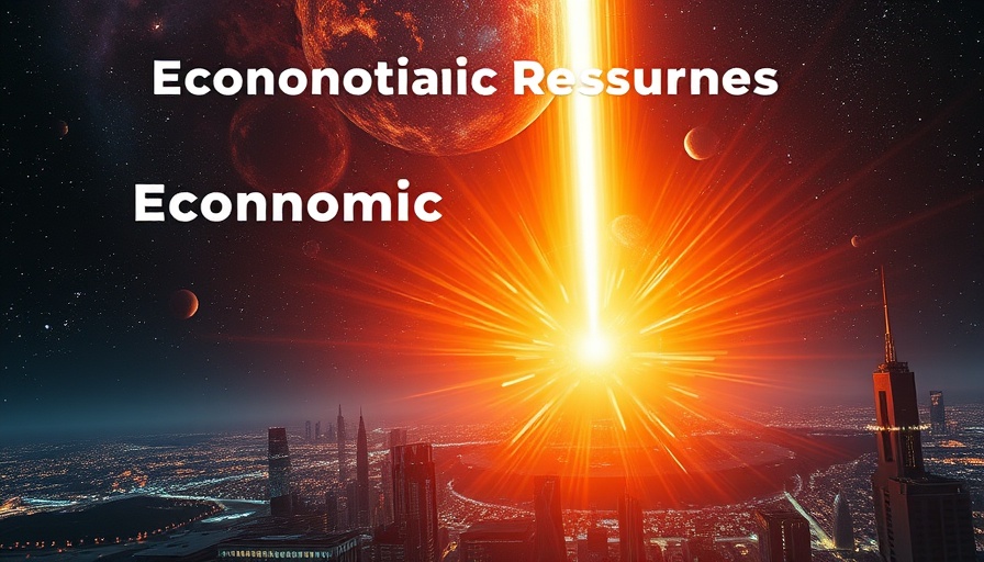 Economic Resurgence cosmic scene with dollar symbol light beam.