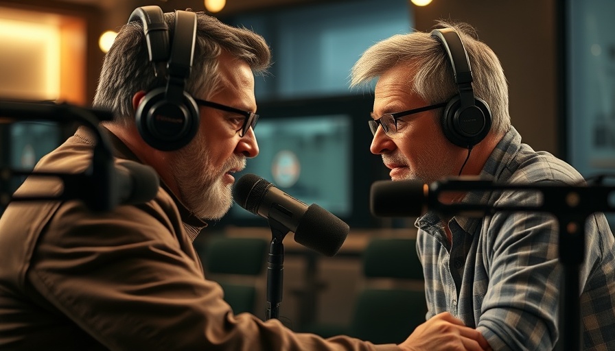Middle-aged man in discussion on podcast about America's First Reformation.