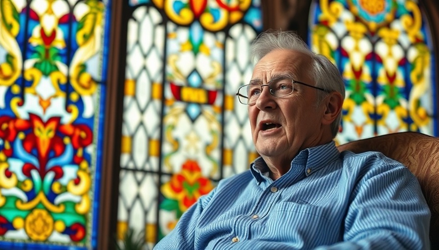 Could One Choice Open a Door? Man speaking with stained glass backdrop.