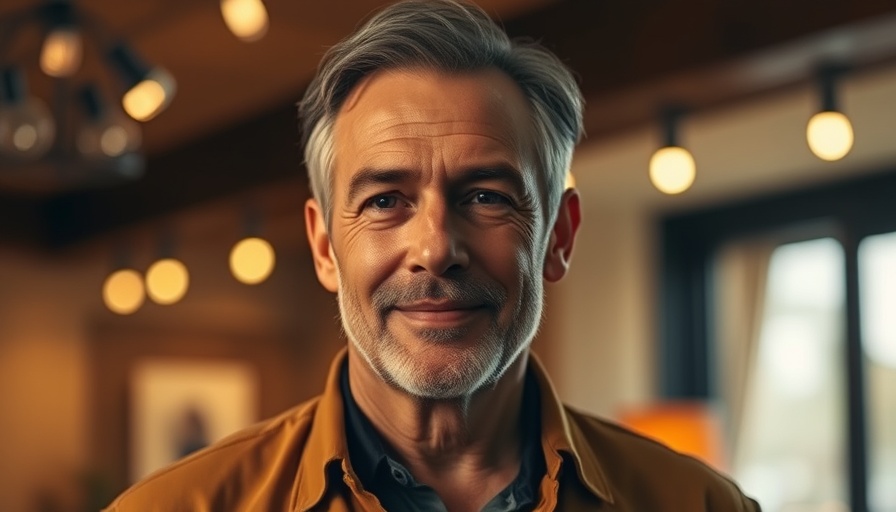 Mature man discussing 'The Power of Money', indoor setting