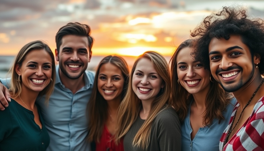 Obtain Your Breakthrough group smiling confidently with glowing horizon.