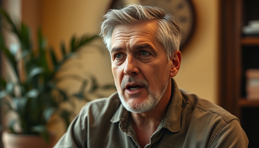 Man discussing spiritual inventory before warfare, indoor setting.