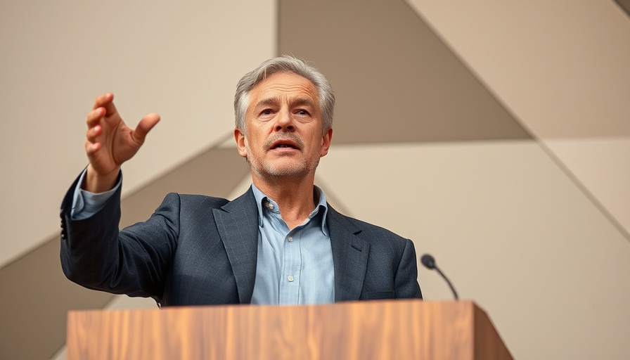 Lance Wallnau speaking at a podium, engaging audience