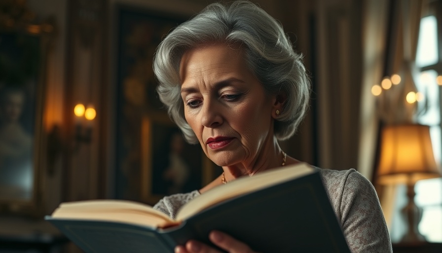 Preference Vs Prejudice: Elderly woman reading in elegant setting.