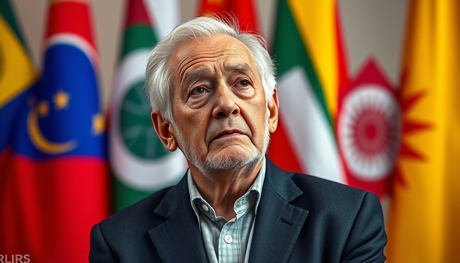 BRICS Shadow Economy concept with thoughtful man and rising text.