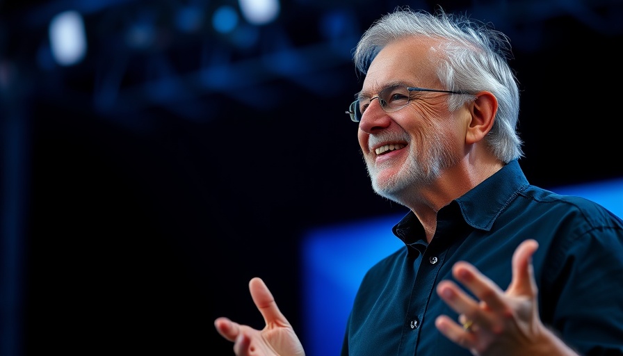 Smiling man presenting 'Spirit of Revival on College Campuses' show.