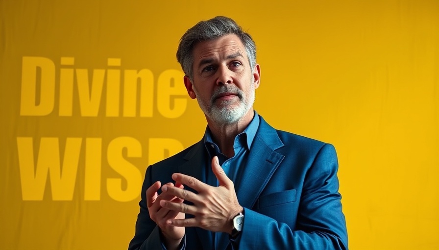 Lance Wallnau in a blue suit gesturing thoughtfully with vibrant background.