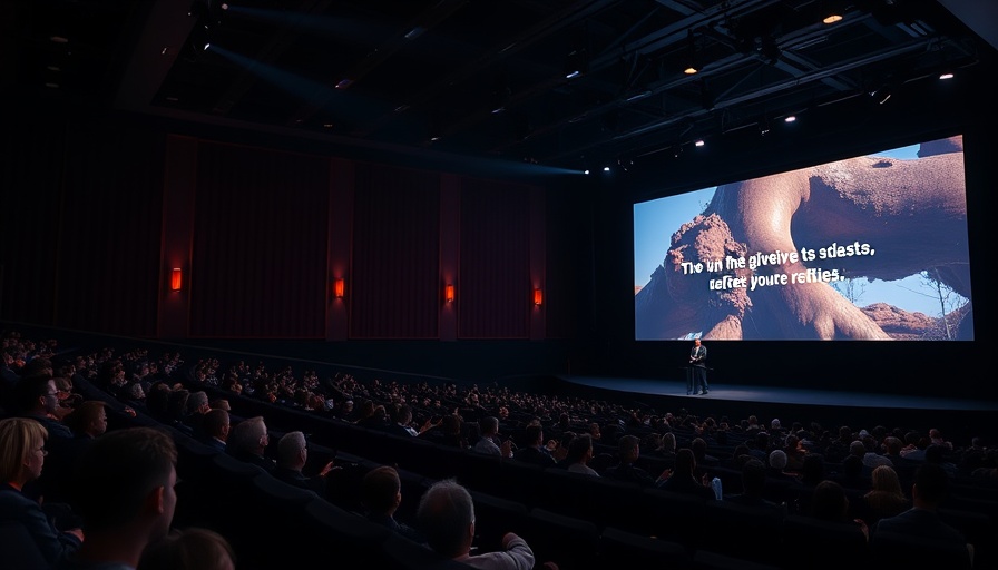 Dimly lit auditorium scene discussing salvation