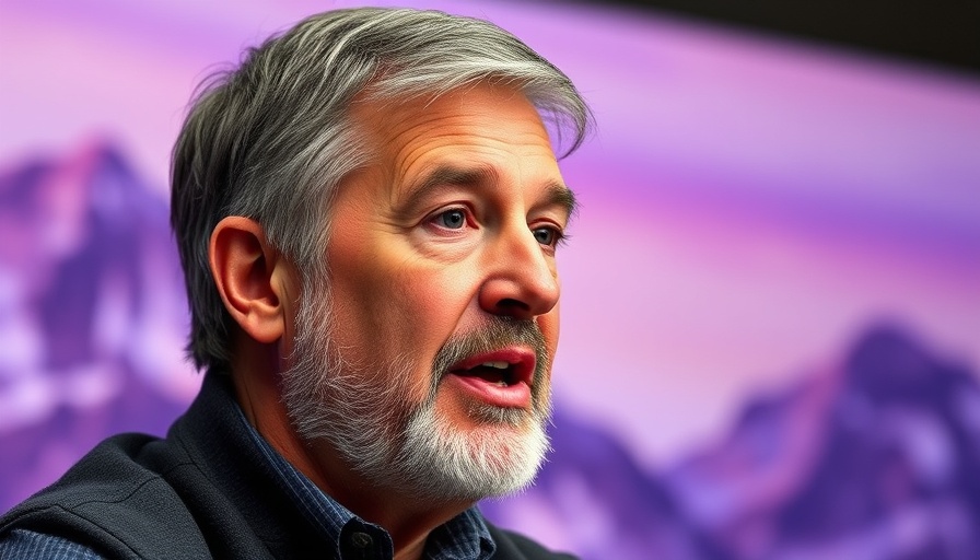 Middle-aged man speaking about the Return of Jesus, studio setting.