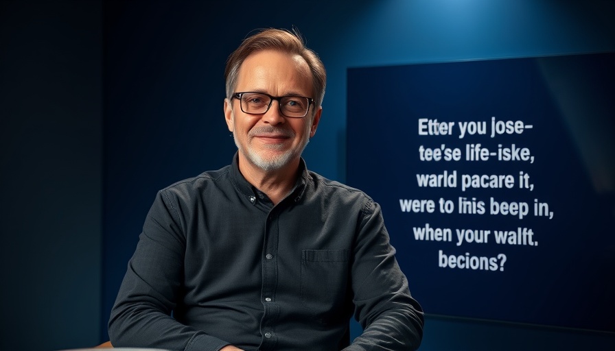 Rick Renner sitting beside an inspirational text, dark backdrop.