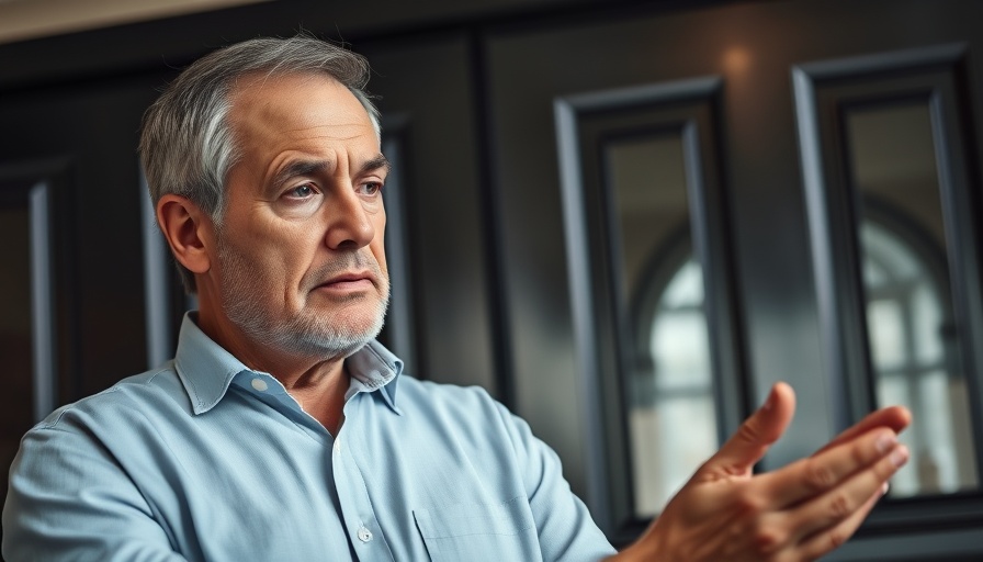 Middle-aged man discussing gold and inflation indoors.