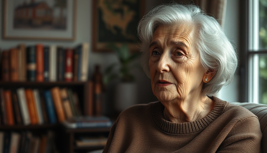 Elderly woman in cozy setting discussing God's promise in every battle.