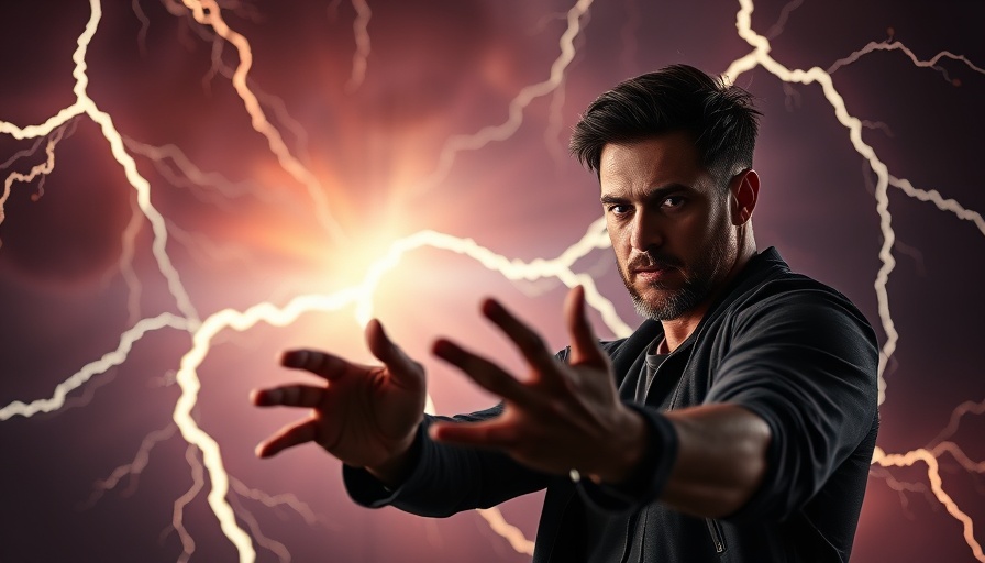 JosephZ themed intense cosmic scene with a focused man and aura.