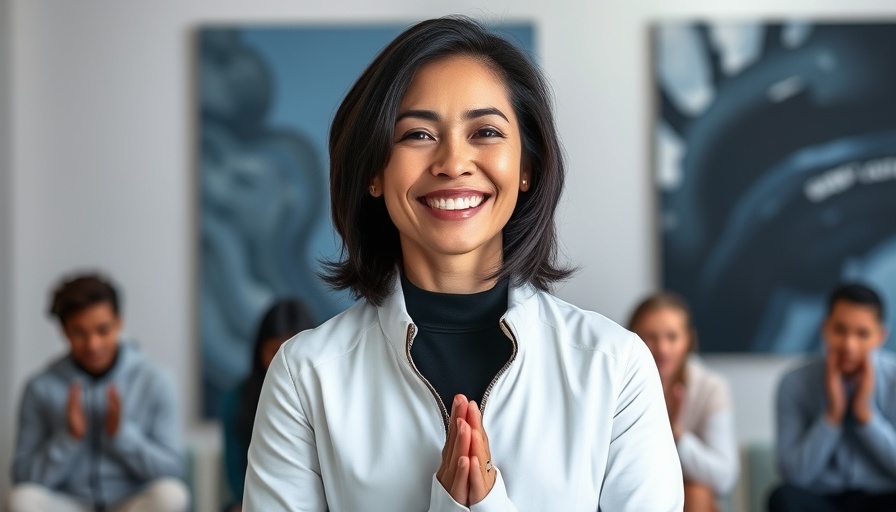 Praying session in studio with a confident woman, Dutch Sheets backdrop.