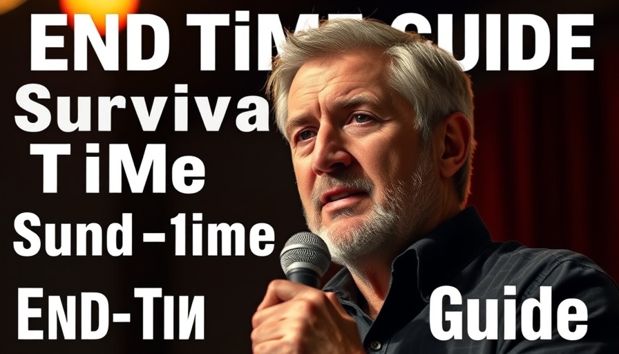 Confident speaker discusses end-time survival guide, preparing spiritually for uncertain times.