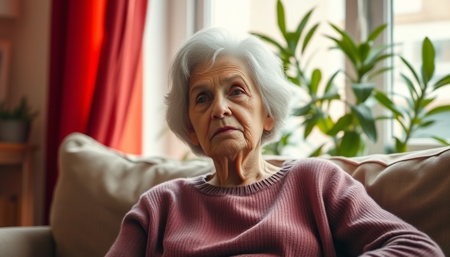 Elderly woman pondering indoors, false prophets theme.